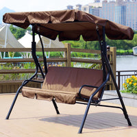 HKM-758931 Double Hammock Metal Hanging Swing Chair with Stand for Patio and Garden Use