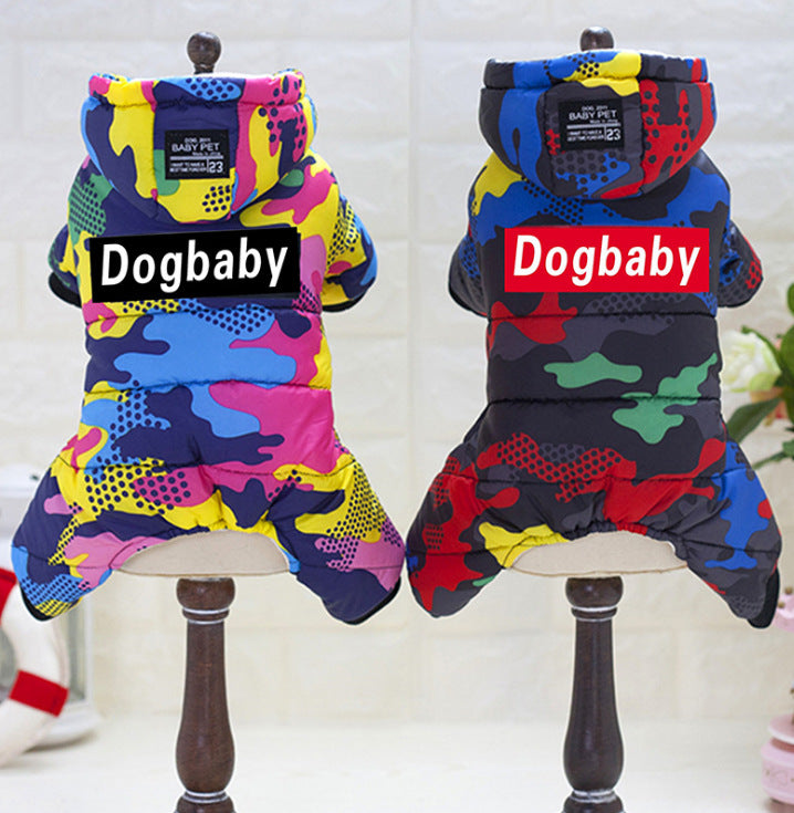 HKM-7590077 Camouflage Thick Cotton Dog Down Jacket for Cold Weather