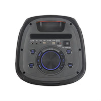 HKM-759059 Portable Dual 8 Inch Party Speaker with Powerful Bass and Wireless Functionality