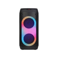 HKM-759059 Portable Dual 8 Inch Party Speaker with Powerful Bass and Wireless Functionality