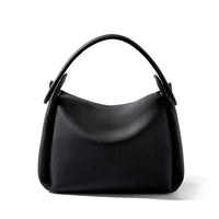 HKM-759123 Top Layer Cowhide Soft Box Handbag - Versatile Crossbody and Shoulder Bag in Milk Tea and Black