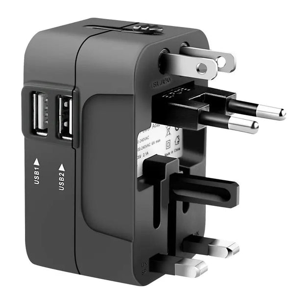 HKM-759123 Universal Travel Adapter for Worldwide Use - All-in-One Wall Charger Plug