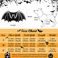 HKM-7591357 Luminous Skeleton Bone Bat Wings Dog Halloween Costume for Small to Large Pets