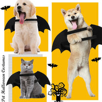 HKM-7591357 Luminous Skeleton Bone Bat Wings Dog Halloween Costume for Small to Large Pets