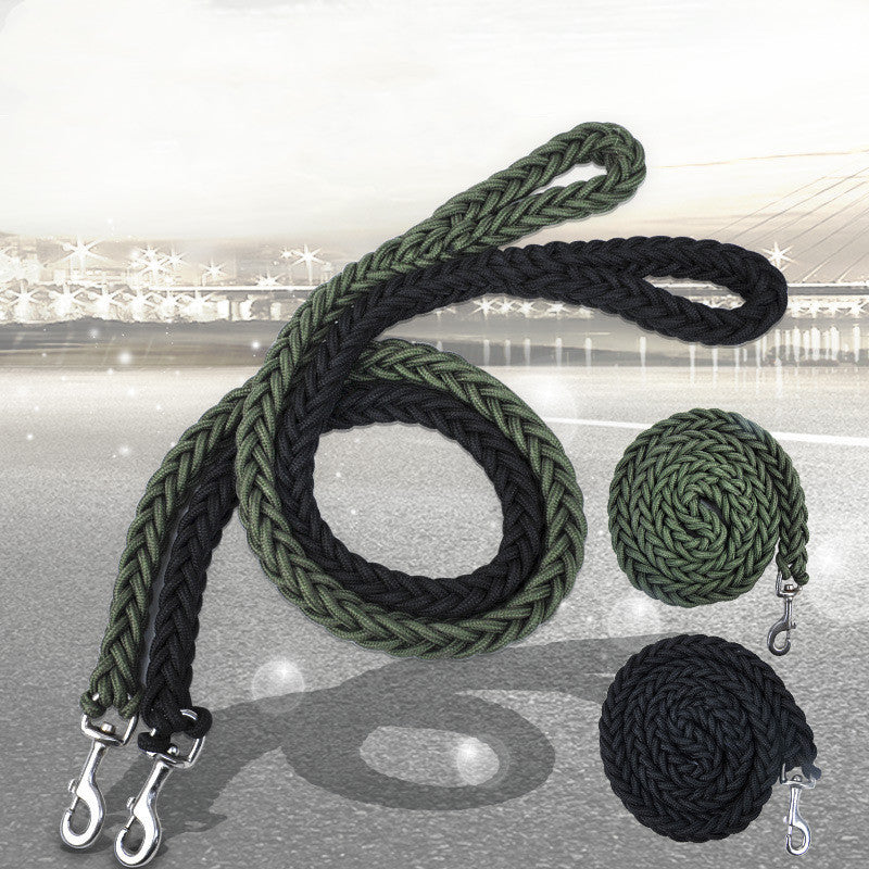 HKM-7591485 Nylon Braided Dog Leash - Thick & Durable for Large Dogs, 115cm Length