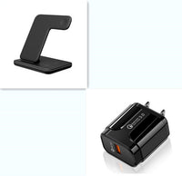 HKM-759379 3-in-1 Wireless Charger Station for Qi-Enabled Devices, Compatible with Mobile Phones, Smartwatches, and Headphones
