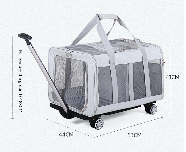 HKM-7593917 Heavy-Duty Polyester Large Pet Trolley Bag for Cats and Dogs up to 35kg