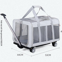 HKM-7593917 Heavy-Duty Polyester Large Pet Trolley Bag for Cats and Dogs up to 35kg