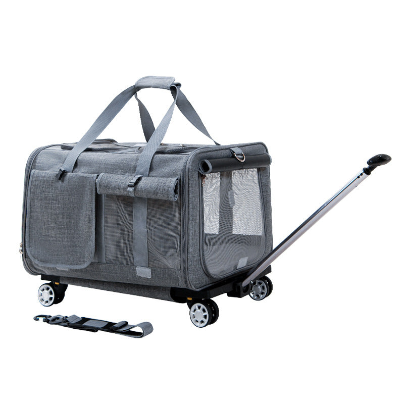 HKM-7593917 Heavy-Duty Polyester Large Pet Trolley Bag for Cats and Dogs up to 35kg