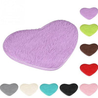 HKM-759443 Thickened Heart-Shaped Non-Slip Bath and Living Room Mat - 30x40cm Polyester Carpet