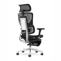 HKM-759507 Ergonomic Mesh Swivel Office Chair with 2D Headrest, Lumbar and Footrest Support