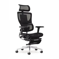 HKM-759507 Ergonomic Mesh Swivel Office Chair with 2D Headrest, Lumbar and Footrest Support