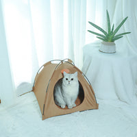 HKM-7596477 Foldable Outdoor Canvas Tent for Cats - Available in Off White, Gray, Coffee, Two Sizes