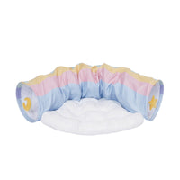 HKM-7596733 Rainbow Cat Tunnel Bed - Removable, Washable Fabric Pet Nest with Cat Litter, Four Seasons Use