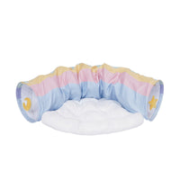 HKM-7596733 Rainbow Cat Tunnel Bed - Removable, Washable Fabric Pet Nest with Cat Litter, Four Seasons Use