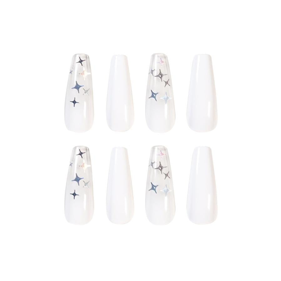 HKM-759699 Waterproof Nail Art Patches - 24 Removable Fake Nail Pieces, Size 10x30mm
