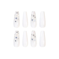 HKM-759699 Waterproof Nail Art Patches - 24 Removable Fake Nail Pieces, Size 10x30mm