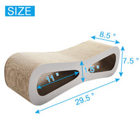 HKM-7597629 Corrugated Cardboard Cat Scratch Board with Catnip - Space for Stretching and Playing