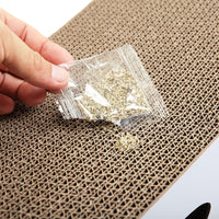 HKM-7597629 Corrugated Cardboard Cat Scratch Board with Catnip - Space for Stretching and Playing