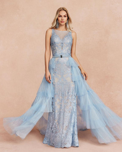 HKM-759763 Elegant Blue Dress for Special Occasions - Style EZ25091