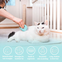 HKM-7598909 Pet Grooming and Deshedding Tool for Cats, Dogs, and Bunnies - Suitable for All Hair Types, Ergonomic Design