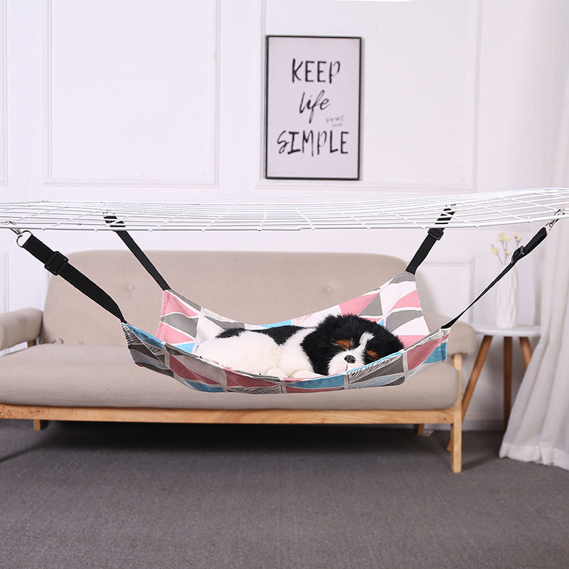 HKM-7599037 Cozy Cotton and Linen Pet Hammock Nest - Removable and Washable, Size S/M/L