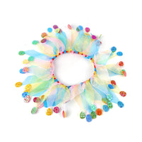 HKM-7599421 Colorful Tie-Dye Pet Collar for Dogs ¨C Halloween & Christmas Designs, Free Size, Cloth Material