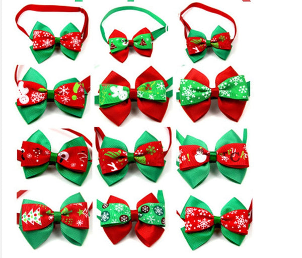 HKM-7599677 Christmas Cartoon Pet Bow Tie for Dogs and Cats - Festive Party Decoration - Universal Styles