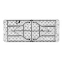 HKM-760083 Portable 8ft and 6ft White Rectangular Plastic Folding Table with Chairs for Outdoor Events