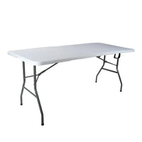 HKM-760083 Portable 8ft and 6ft White Rectangular Plastic Folding Table with Chairs for Outdoor Events