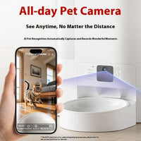 HKM-7601213 Intelligent Cat Water Fountain with AI Recognition and Ceramic Double Bowl