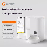 HKM-7601213 Intelligent Cat Water Fountain with AI Recognition and Ceramic Double Bowl