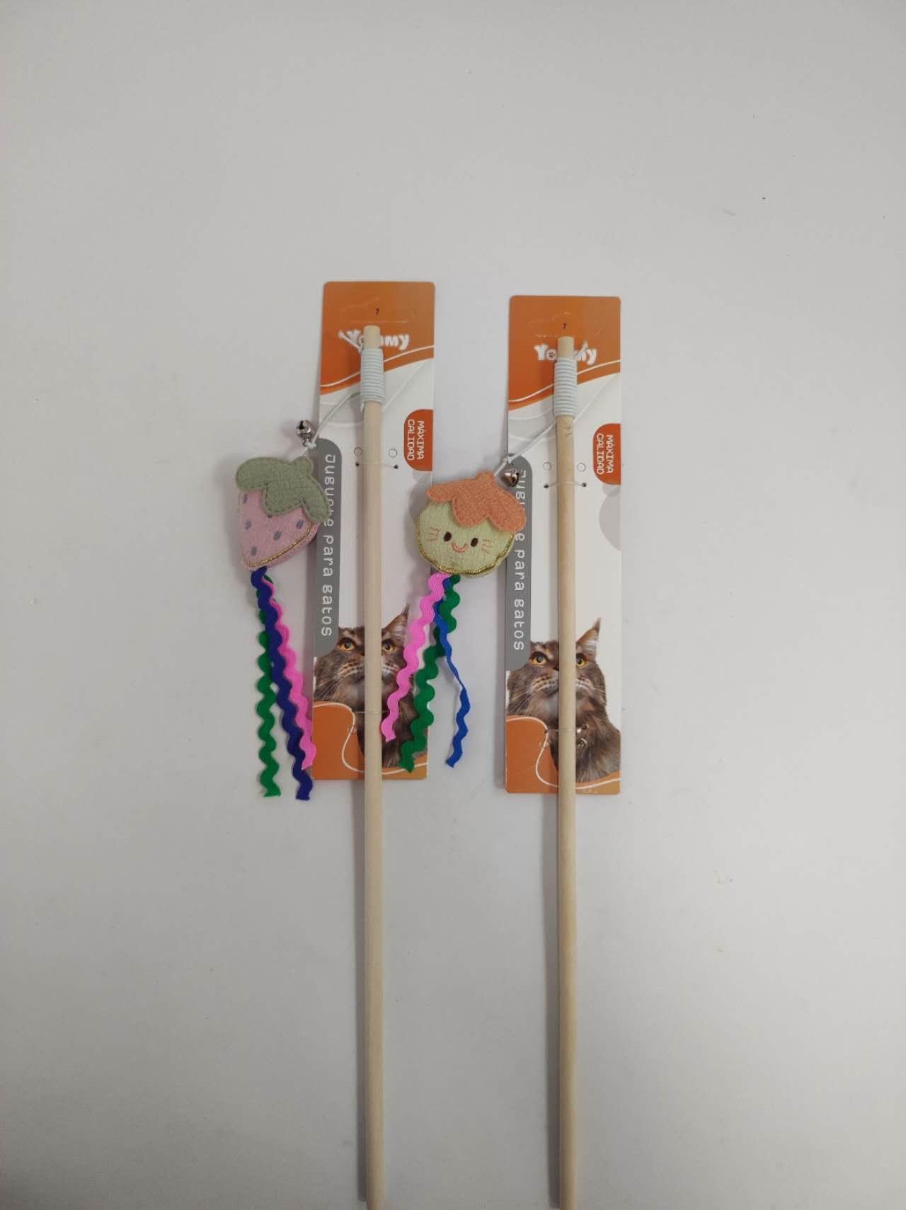 HKM-7602237 Cat Teaser Stick with Fruit Design for Interactive Play