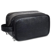 HKM-760275 Large Capacity PU Leather Men's Toiletry Bag - Retro Multifunctional Travel Storage