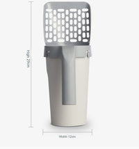 HKM-7603389 Portable Integrated Cat Litter Scoop with Garbage Bag Roll - Gray