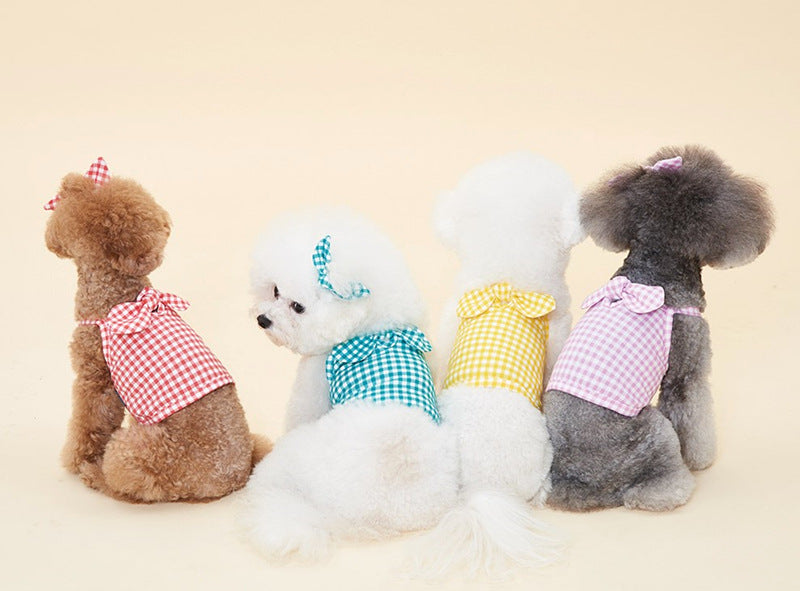 HKM-7603773 Fashionable Cotton Dog Apparel for Pomeranian and Schnauzer ¨C Red, Green, Yellow, Purple