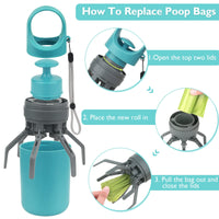 HKM-7604669 Compact Dog Poop Scooper with Built-In Bag Dispenser for Easy Waste Collection