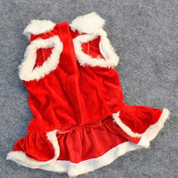 HKM-7604797 Classic Red Velvet Skirt for Pets - Casual New Year and Christmas Style