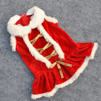 HKM-7604797 Classic Red Velvet Skirt for Pets - Casual New Year and Christmas Style