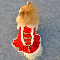 HKM-7604797 Classic Red Velvet Skirt for Pets - Casual New Year and Christmas Style
