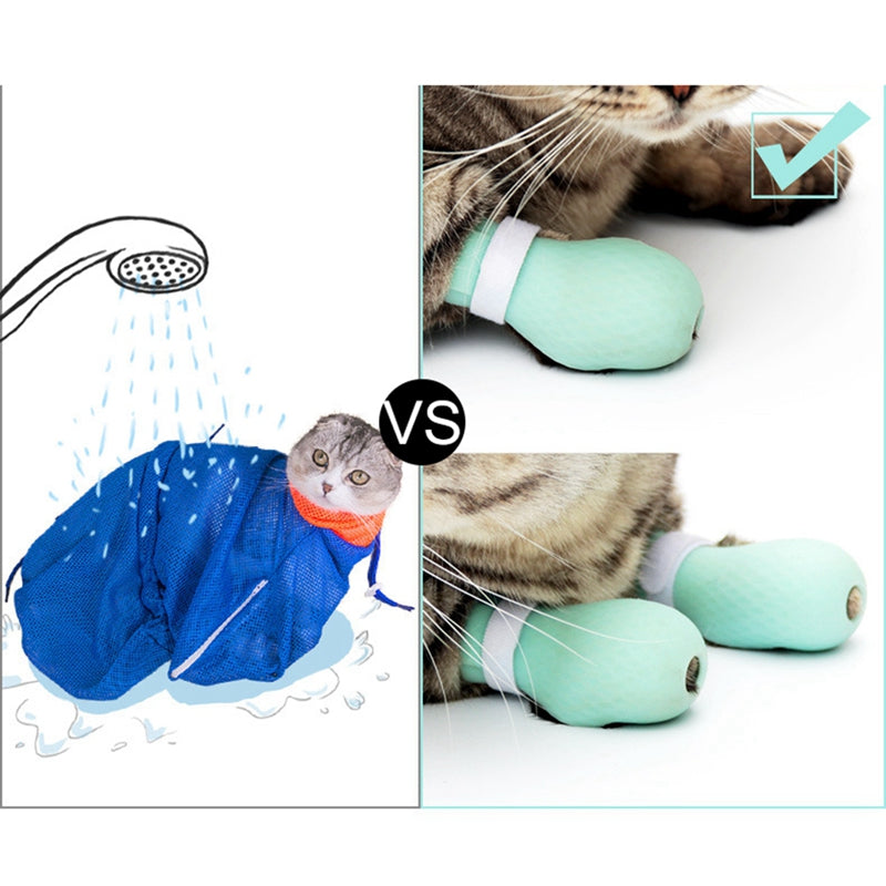 HKM-7605053 Cat Cleaning Tool - Silicone Wash Set for Easy Pet Bathing and Grooming