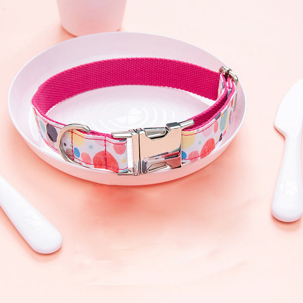 HKM-7605181 Cute Bubble Design Outdoor Dog Collar in Cloth - Adjustable Fit for Comfort and Style