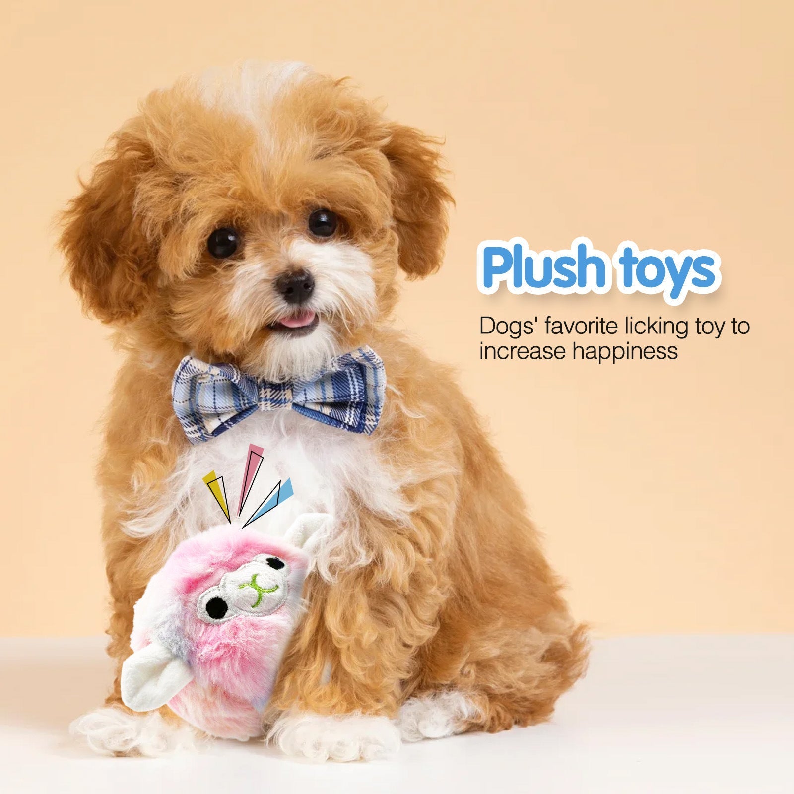 HKM-7605821 Colorful Plush Vocalization Acanthosphere TPR Molar Toy for Pets