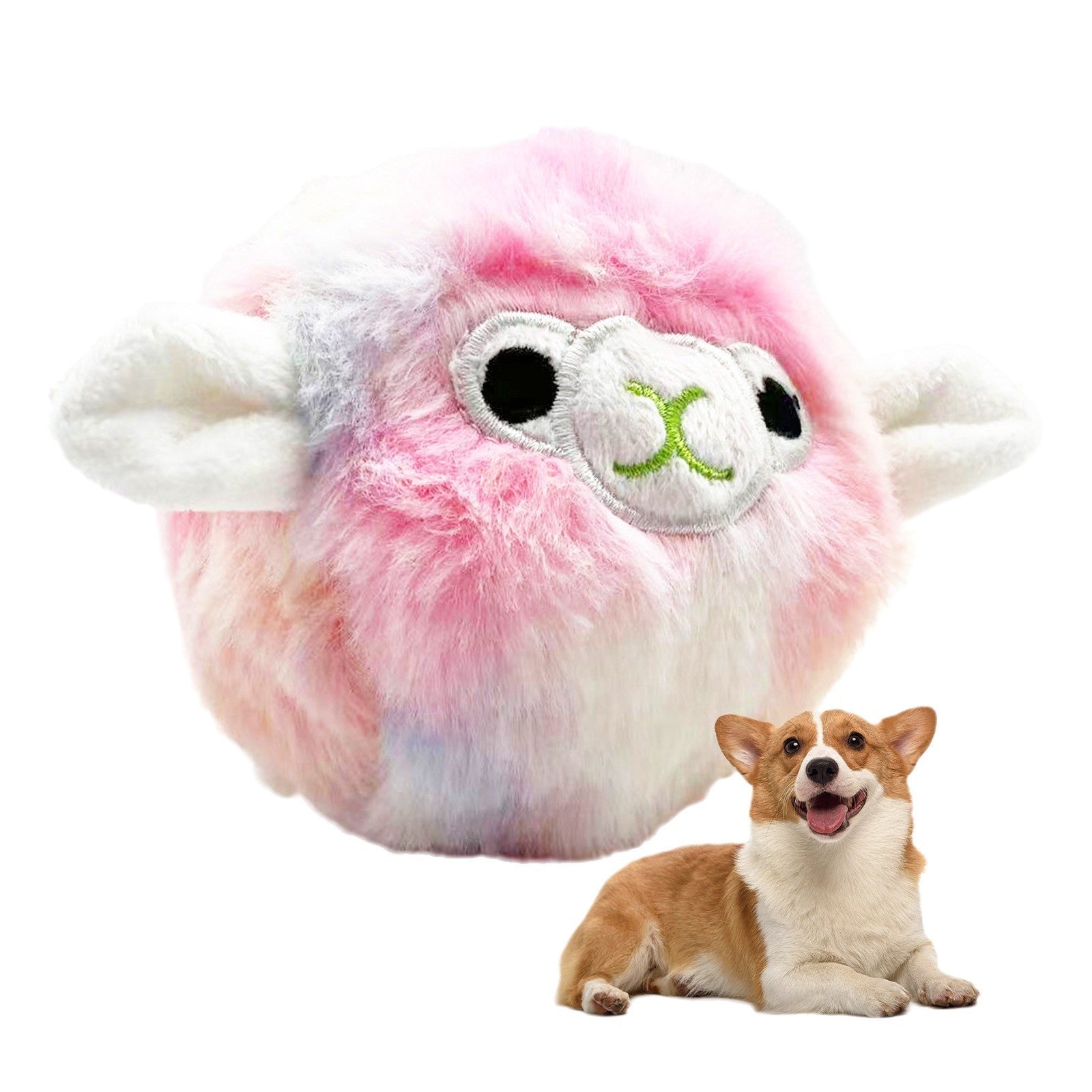 HKM-7605821 Colorful Plush Vocalization Acanthosphere TPR Molar Toy for Pets