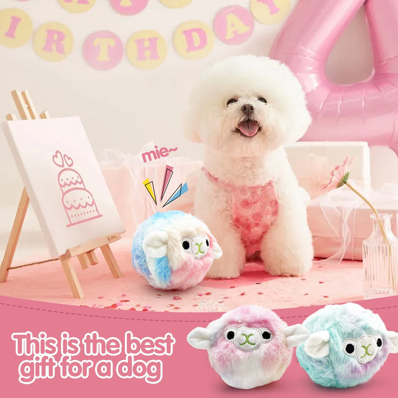 HKM-7605821 Colorful Plush Vocalization Acanthosphere TPR Molar Toy for Pets