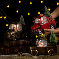HKM-760659 Christmas Music Playing Crystal Ball Ornament with Iron Hoop and Resin Features