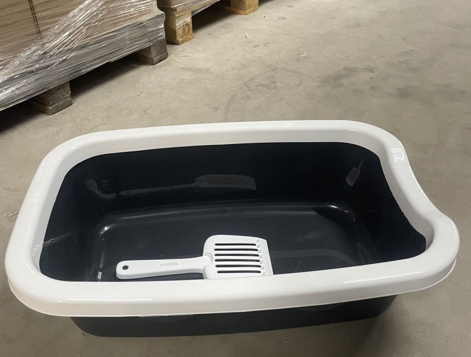 HKM-7608637 Cat Litter Box with Built-In Shovel for Easy Cleaning