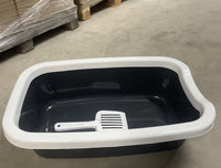 HKM-7608637 Cat Litter Box with Built-In Shovel for Easy Cleaning