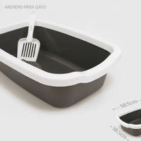 HKM-7608637 Cat Litter Box with Built-In Shovel for Easy Cleaning