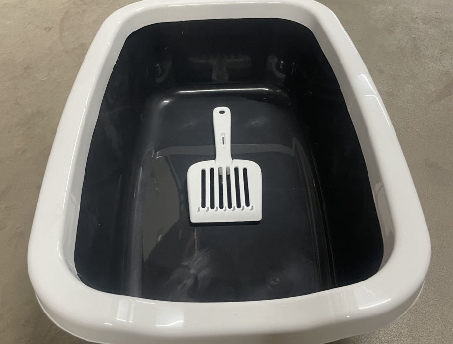 HKM-7608637 Cat Litter Box with Built-In Shovel for Easy Cleaning